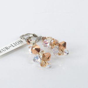 German Coeur de Lion Rose Handmade Gold Plated Crystal Earrings-4488 RRP£95!!!