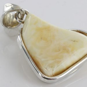 Butterscotch MILKY German BALTIC AMBER PENDANT 925 SILVER- PE0103 RRP£150!!