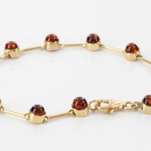 ITALIAN HANDMADE GERMAN BALTIC AMBER BRACELET IN 9CT solid GOLD GBR079-RRP£550!!!