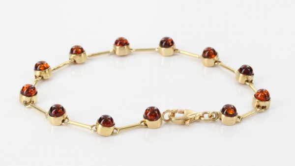 ITALIAN HANDMADE GERMAN BALTIC AMBER BRACELET IN 9CT solid GOLD GBR079-RRP£550!!!