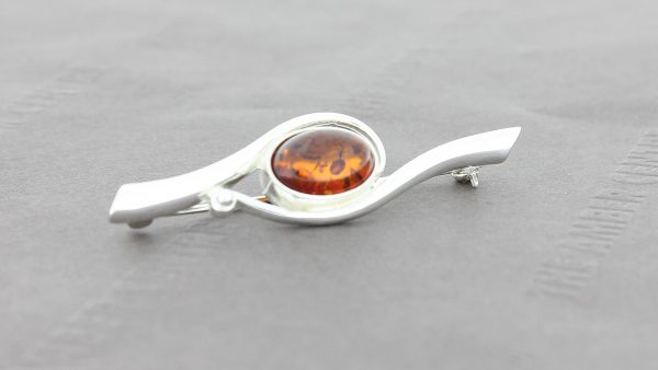 Amber Brooch German Baltic Amber 925 silver unique handmade - BD0110 RRP£60!!!