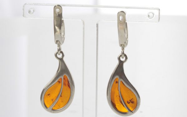 Italian Handmade German Baltic Amber Sterling Silver Earrings E0016 RRP£45!!!