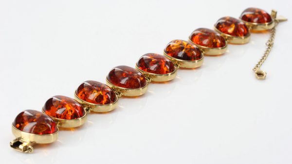 Italian Made Large Unique German Baltic Amber Bracelet In 9ct Gold GBR097 RRP£3500!!!