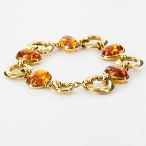 ITALIAN MADE UNIQUE GERMAN BALTIC AMBER BRACELET IN 18CT Solid GOLD -GBR107 RRP£3500!!!