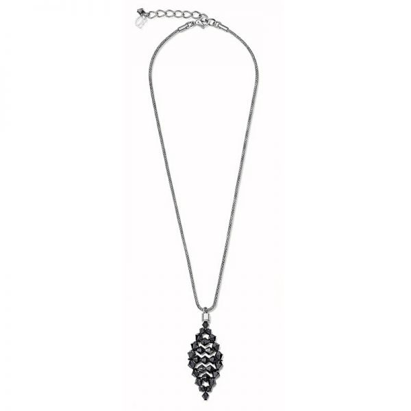 German Handmade Coeur De Lion Black/Silver Necklace and Bracelet -4723 RRP£350!!!