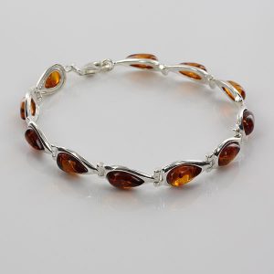 Italian Style Handmade German Baltic Amber Elegant Bracelet 925 Silver BR008 RRP£120!!!