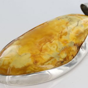 GERMAN BUTTERSCOTCH ANTIQUE BALTIC AMBER PENDANT 925 SILVER-PE0105 RRP£800!!!