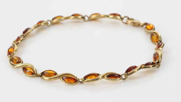 ITALIAN HANDMADE GERMAN BALTIC AMBER BRACELET IN 9CT solid GOLD GBR050-RRP£795!!!