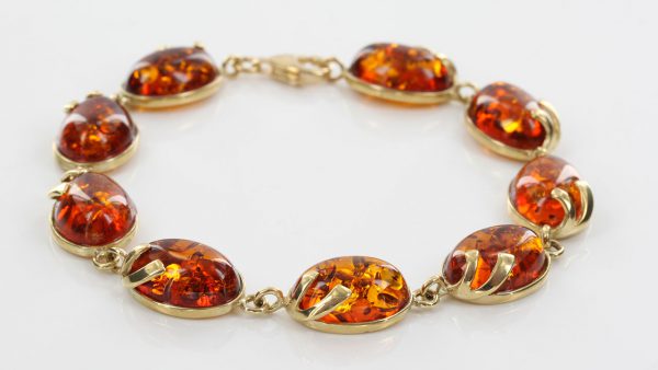 ITALIAN HANDMADE GERMAN BALTIC AMBER BRACELET IN 9CT solid GOLD GBR063-RRP£1000!!!