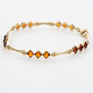 ITALIAN MADE DIAMOND CUT GERMANA MBER BALTIC BRACELET 9CT solid GOLD GBR131 RRP£500!!!