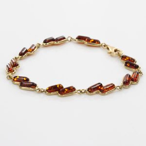 ITALIAN HANDMADE GERMAN BALTIC AMBER BRACELET IN 9CT Solid GOLD GBR057-RRP£500!!!