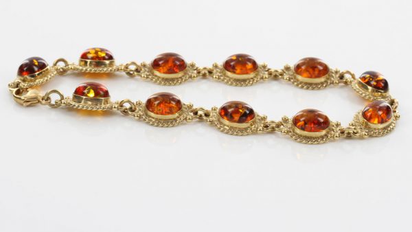 ITALIAN HANDMADE GERMAN BALTIC AMBER BRACELET IN 9CT solid GOLD GBR090-RRP£950!!!