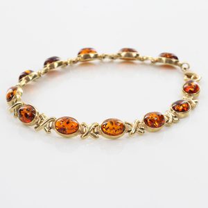 ITALIAN HANDMADE GERMAN BALTIC AMBER BRACELET IN 9CT solid GOLD GBR095-RRP£950!!!