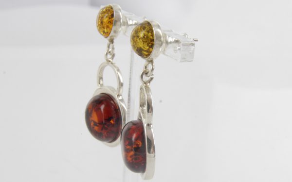 GERMAN BALTIC HANDMADE AMBER ELEGANT EARRINGS 925 SILVER E0059 RRP£70.00!!!