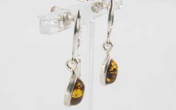 Italian Made Elegant Green Baltic Amber 925 Silver Earrings E0106 RRP£25!!!