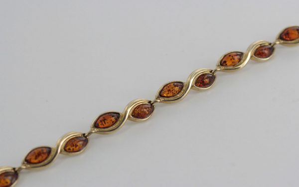 ITALIAN HANDMADE GERMAN BALTIC AMBER BRACELET IN 9CT solid GOLD GBR050-RRP£795!!!