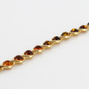 ITALIAN HANDMADE "KISS" GERMAN AMBER BRACELET IN 9CT solid GOLD GBR098 RRP £995!!!