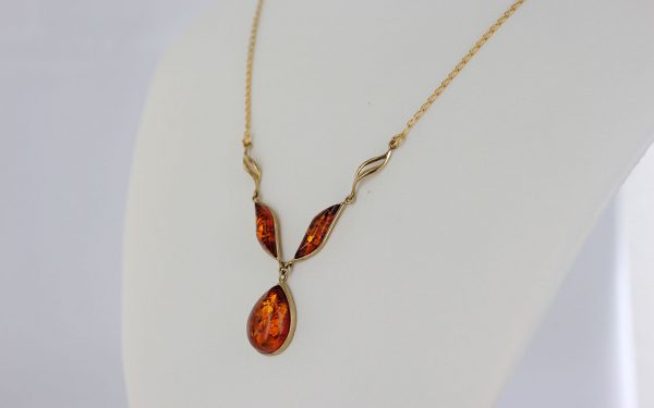 Italian Handmade German Baltic Amber Necklace in 9ct solid Gold- GN0029 RRP£575!!!