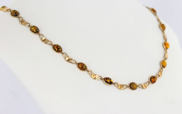 Italian Made German Green Baltic Amber Necklace in 9ct solid Gold- GN0034G RRP£1275!!!