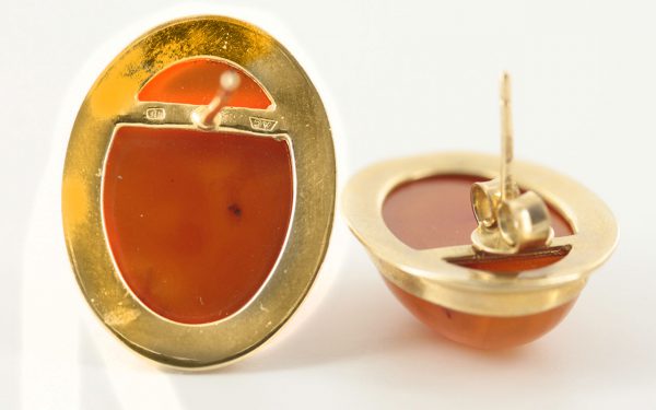 Italian Made Butterscotch German Antique Amber Studs In 9ct solid Gold GS0029Y RRP £600!!!