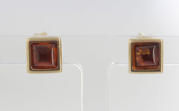 Italian Made German Baltic Amber Stud Earrings in 9ct Gold GS0020 RRP£125!!!