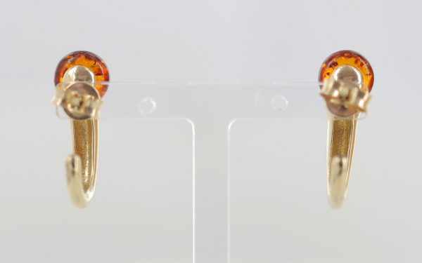 Italian Made Unique German Amber Studs In 9ct Solid Gold GS0036 RRP£295!!!