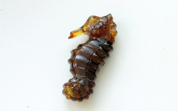 Dominican Blue Amber Exquisitely Designed Handmade Seahorse Carving OT6210 RRP£1200!!!