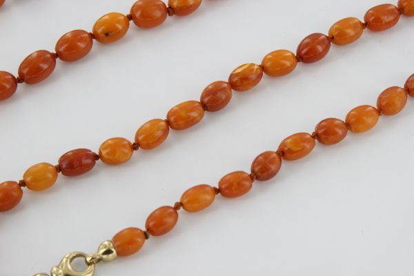 Antique German Baltic Amber Unique Butterscotch Beaded Necklace A0121 RRP£5950!!