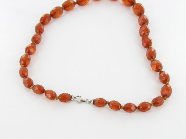 Antique German Red Honey Baltic Amber Unique Beaded Necklace A0122 RRP£1000!!