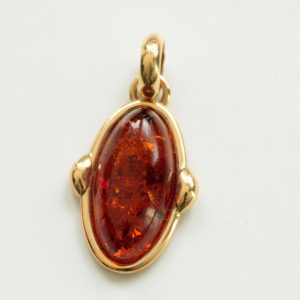 Italian Handcrafted 14ct solid Gold Pendant with German Baltic Amber GP0870 RRP£325!!!