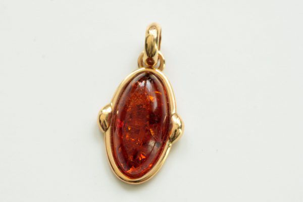 Italian Handcrafted 14ct solid Gold Pendant with German Baltic Amber GP0870 RRP£325!!!