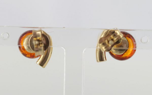 Italian Made German Unique Baltic Amber Studs In 9ct SOLID Gold GS0039 RRP£175!!!