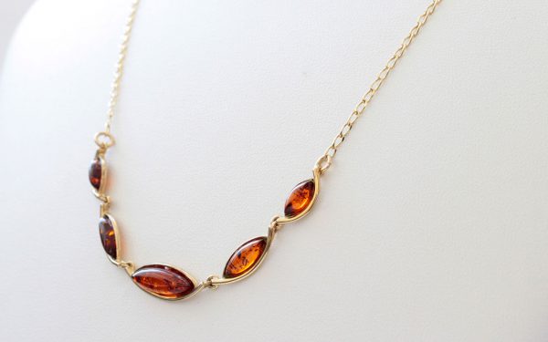 Italian Handmade German Baltic Amber Necklace in 9ct solid Gold- GN0057 RRP£475!!!