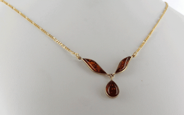 Italian Handmade German Baltic Amber Necklace in 9ct solid Gold- GN0017 RRP£375!!!