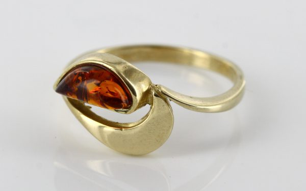 Italian Unique Handmade German Baltic Amber Ring in 9ct solid Gold- GR0165 RRP £195!!!