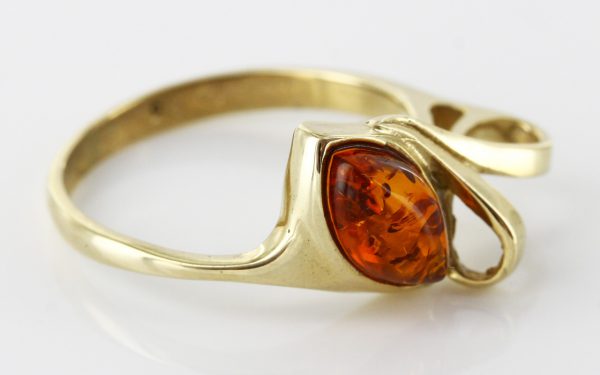 Italian Unique Handmade German Baltic Amber Ring in 9ct solid Gold- GR0167 RRP £225!!!