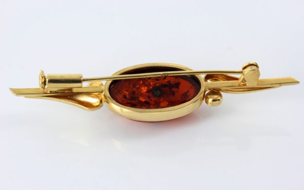 Italian Handmade Elegant German Baltic Amber Brooch in 18ct Gold GB0029 RRP£1000!!!