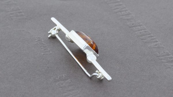 Amber Brooch German Baltic Amber 925 silver unique handmade - BD0113 RRP£40!!!