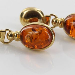 Italian Made German Baltic Amber in 14ct Gold Drop Earrings GE0373 RRP£1000!!!