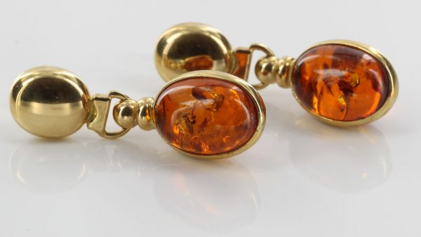 Italian Made German Baltic Amber in 14ct Gold Drop Earrings GE0373 RRP£1000!!!