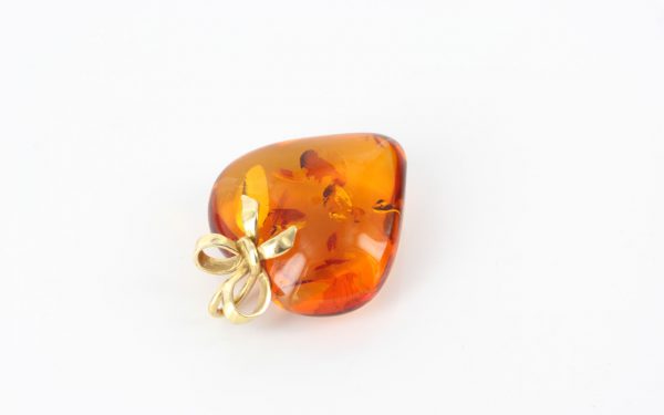 Italian Hanmade Unique 18ct solid Gold German Amber Heart Shaped LOVE Pendant GP0993 RRP£425!!!