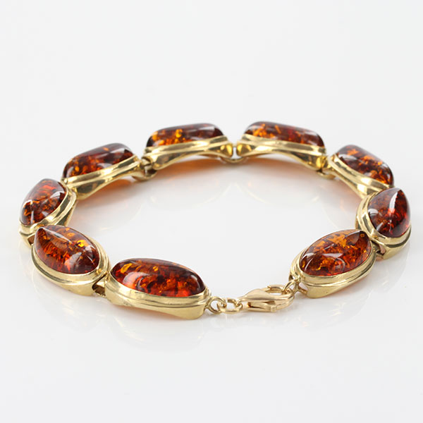 ITALIAN HANDMADE GERMAN BALTIC AMBER BRACELET IN 9CT solid GOLD GBR030-RRP£1750!!!