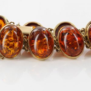 Italian Made Large Unique German Baltic Amber Bracelet In 9ct Gold GBR097 RRP£3500!!!