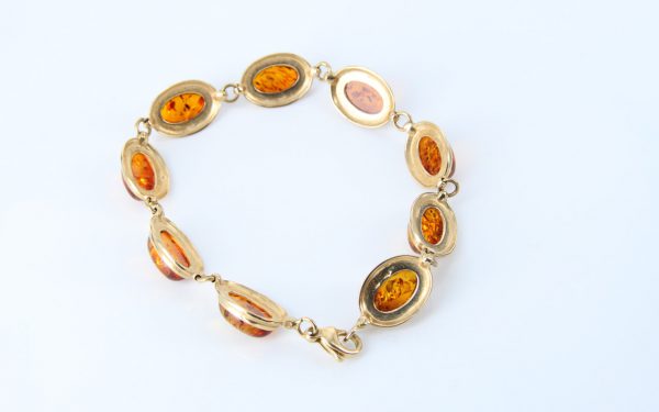 ITALIAN MADE UNIQUE GERMAN BALTIC AMBER BRACELET IN 18CT solid GOLD -GBR101 RRP£2450!!!