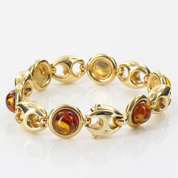 ITALIAN HANDMADE GERMAN BALTIC AMBER BRACELET IN 14CT GOLD GBR108-RRP£3000!!!