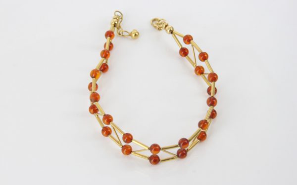 ITALIAN MADE UNIQUE GERMAN BALTIC AMBER BRACELET IN 18CT solid GOLD -GBR102 RRP£1450!!!