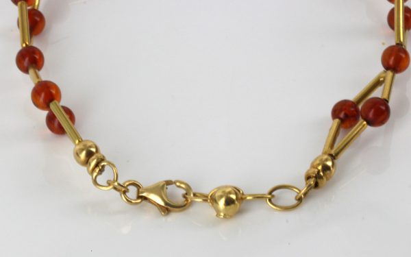 ITALIAN MADE UNIQUE GERMAN BALTIC AMBER BRACELET IN 18CT solid GOLD -GBR103 RRP£1000!!!