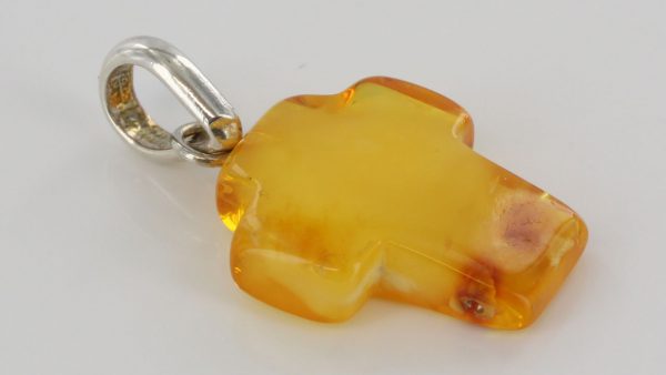 GERMAN HANDMADE UNIQUE Honey BALTIC AMBER CROSS PENDANT PE0127 RRP£50!!!