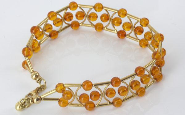 IITALIAN HANDMADE UNIQUE GERMAN BALTIC AMBER BRACELET IN 18CT solid GOLD -GBR104 RRP£1950!!