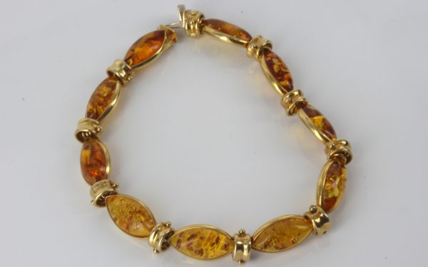 ITALIAN HANDMADE UNIQUE GERMAN BALTIC AMBER BRACELET IN 18CT solid GOLD -GBR106 RRP£2500!!!